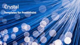  Presentation with optical - PPT theme consisting of fibre optical in blue background and a teal colored foreground