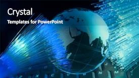  Presentation with data protection globe - Beautiful theme featuring fibre optique - computer data concept with earth backdrop and a black colored foreground