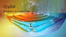  Presentation with cables - Theme enhanced with fibre optique - fiber cables background and a gold colored foreground