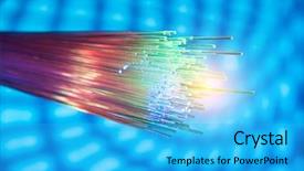  Presentation with fiber optics - Colorful PPT theme enhanced with fibre optique - fiber optics lights abstract background backdrop and a cyan colored foreground