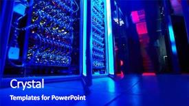  Presentation with storage - Presentation theme having fibre optique - supercomputer storage background and a royal blue colored foreground