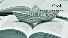  Presentation with black paper - PPT theme consisting of fiction - closeup of a paper boat background and a light gray colored foreground