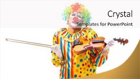  Presentation with clown - PPT layouts consisting of fiddle - male clown isolated on white background and a white colored foreground