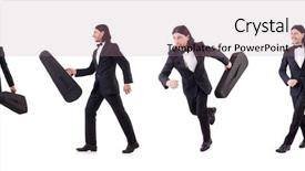  Presentation with case - Colorful PPT theme enhanced with fiddle - man with violin case isolated backdrop and a coral colored foreground