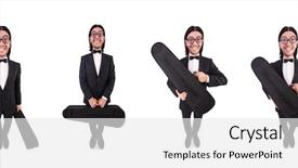  Presentation with case based disscussion medical - PPT layouts having fiddle - man with violin case isolated background and a white colored foreground