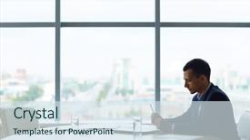  Presentation with business profile - Audience pleasing presentation design consisting of fiddle - profile view of young business backdrop and a  colored foreground