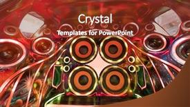  Presentation with speakers - Colorful PPT layouts enhanced with fidelity - colorful lights of stereo backdrop and a tawny brown colored foreground