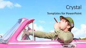  Presentation with vintage car - PPT theme enhanced with fidelity - cuba concept vintage car background and a light blue colored foreground