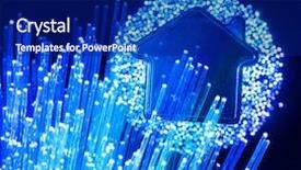  Presentation with fiber optic - PPT theme featuring fidelity - fiber optic connection to house background and a navy blue colored foreground