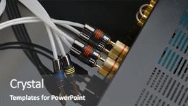  Presentation with hifi - Presentation design consisting of fidelity - hifi amplifier back with speaker background and a gray colored foreground