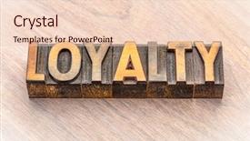  Presentation with wood - Amazing slide set having fidelity - loyalty word in vintage letterpress backdrop and a lemonade colored foreground
