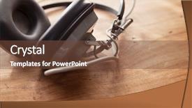  Presentation with recording - Beautiful slide deck featuring fidelity - recording scene headphones backdrop and a tawny brown colored foreground