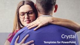  Presentation with safe - Beautiful presentation theme featuring fidelity - safe shelter backdrop and a navy blue colored foreground