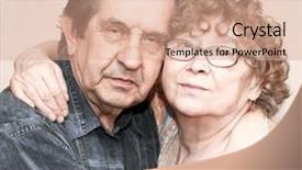  Presentation with active seniors senior couple - Audience pleasing slides consisting of fidelity of beautiful senior couple backdrop and a coral colored foreground