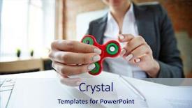  Presentation with anti stress - Audience pleasing slide deck consisting of fidget spinner having anti-stress backdrop and a sky blue colored foreground