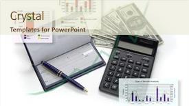  Presentation with financial analysis - Beautiful PPT theme featuring financial analysis checks graphs money backdrop and a soft green colored foreground