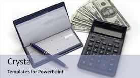  Presentation with financial analysis - Cool new presentation theme with financial analysis checks graphs money backdrop and a light blue colored foreground