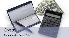  Presentation with financial analysis - Presentation having financial analysis checks graphs money background and a light blue colored foreground