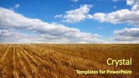  Presentation with field and stream - Audience pleasing PPT theme consisting of field after harverst backdrop and a  colored foreground