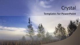  Presentation with night stars - Audience pleasing presentation theme consisting of field alight with bright stars backdrop and a light blue colored foreground