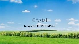  Presentation with sky blue - Beautiful presentation theme featuring field-and-blue-sky backdrop and a  colored foreground