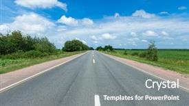  Presentation with blue line - Theme enhanced with field and clouds on blue background and a  colored foreground