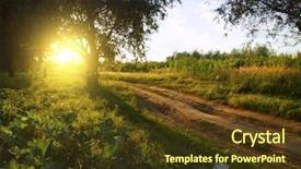  Presentation with dirt - Slide set featuring field and dirt road background and a tawny brown colored foreground