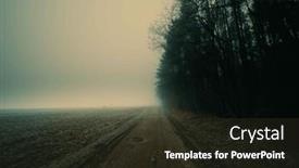  Presentation with forest morning - Theme featuring field-and-forest background and a tawny brown colored foreground