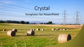  Presentation with power lines - Amazing presentation theme having field and high-voltage power backdrop and a  colored foreground