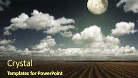  Presentation with land - Cool new theme with rural tourism - field arable land backdrop and a tawny brown colored foreground