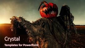  Presentation with lantern - Slides having field as a scarecrow background and a wine colored foreground