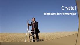  Presentation with step - Presentation theme consisting of field climbing a step ladder background and a  colored foreground