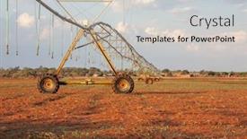  Presentation with agriculture africa - Beautiful theme featuring irrigation systems - field crops irrigated in south backdrop and a light gray colored foreground