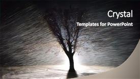  Presentation with parks and recreation snow storm - Audience pleasing theme consisting of field during night snow storm backdrop and a black colored foreground