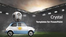  Presentation with football stadium - Amazing presentation design having argentina flag on car delivering backdrop and a dark gray colored foreground