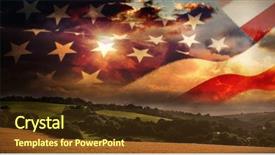  Presentation with country western american music - Slide deck featuring spangle - cropped american flag against country background and a tawny brown colored foreground
