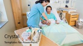  Presentation with nurse - Amazing presentation theme having iv tray in hospital room backdrop and a coral colored foreground