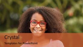  Presentation with afro - Colorful slides enhanced with field glasses - cute african american girl smiling backdrop and a red colored foreground