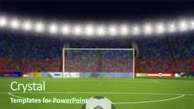  Presentation with football stadium - Slide deck consisting of field hockey - football stadium before the match background and a tawny brown colored foreground