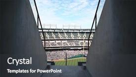  Presentation with field hockey - Beautiful presentation design featuring field hockey - opening to a ballpark game backdrop and a dark gray colored foreground