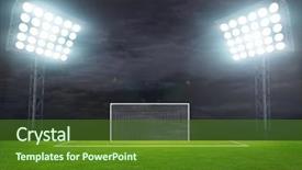  Presentation with football stadium - Audience pleasing presentation design consisting of field hockey - stadium abstract football backdrop and a tawny brown colored foreground