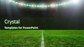  Presentation with football stadium - Cool new slide deck with field hockey - stadium abstract football backdrop and a tawny brown colored foreground