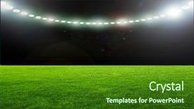  Presentation with football stadium - PPT layouts having field hockey - stadium abstract football background and a forest green colored foreground