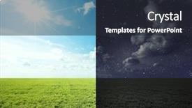  Presentation with night day - Cool new presentation design with field in day and night backdrop and a dark gray colored foreground