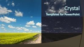  Presentation with night day - Amazing slide deck having field in day and night backdrop and a ocean colored foreground