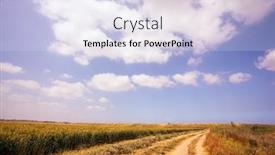  Presentation with light blue - Theme having field-in-southern-israel-field background and a sky blue colored foreground