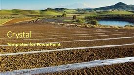  Presentation with mulch - Beautiful presentation design featuring field-landscape-of-sicily-mediterranean backdrop and a tawny brown colored foreground