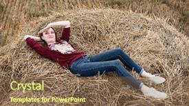  Presentation with carabao in rice field - Cool new slide deck with field lying on a haystack backdrop and a  colored foreground