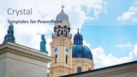  Presentation with field - PPT theme enhanced with field-marshals-hall-munich-germany background and a sky blue colored foreground