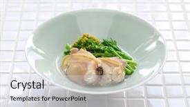  Presentation with clams - Audience pleasing presentation design consisting of field mustard in rice wine backdrop and a  colored foreground